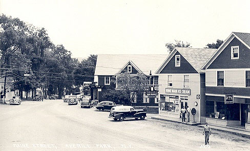 A post card view showing Silberg's drug store.