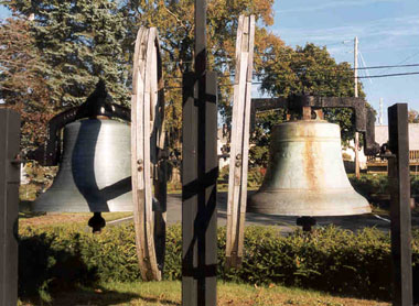 The two bells at Church of the Covenant, Averill Park, NY. Click on the image for a larger version.