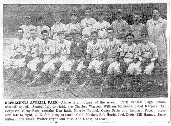 APCHS baseball team photo from 1946