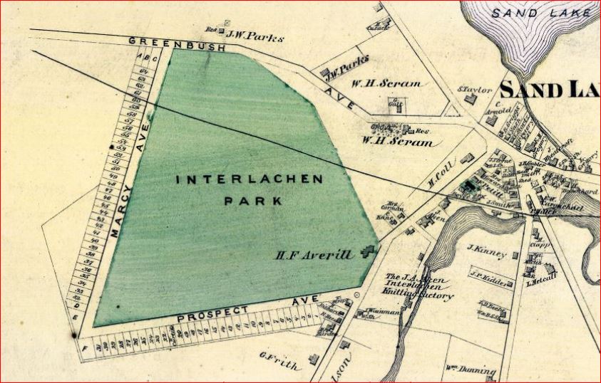 1876 Beers map shows proposed Interlachen Park