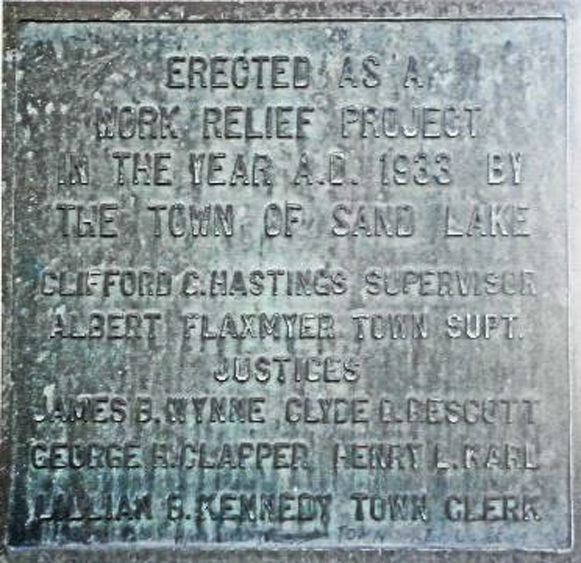 plaque on former Town Garage