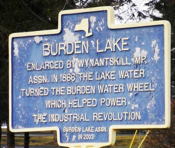Burden Lake sign