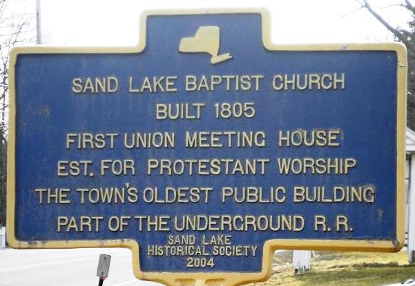 Sand Lake Baptist Church sign in 2022