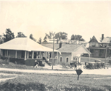 Boarding houses and trolley station for the Troy and New England Railway, Averill Park village, NY.
