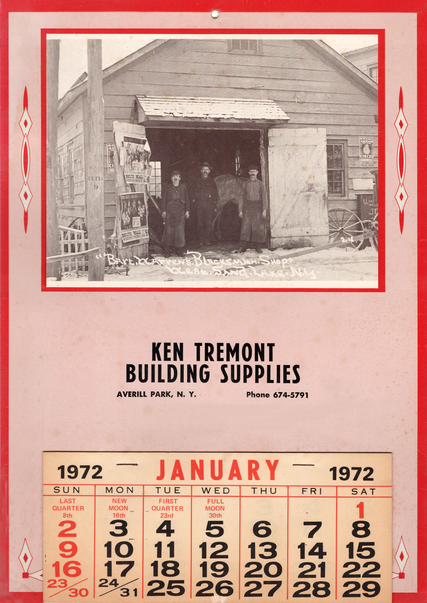 Tremont Lumber Company calendar from 1973.