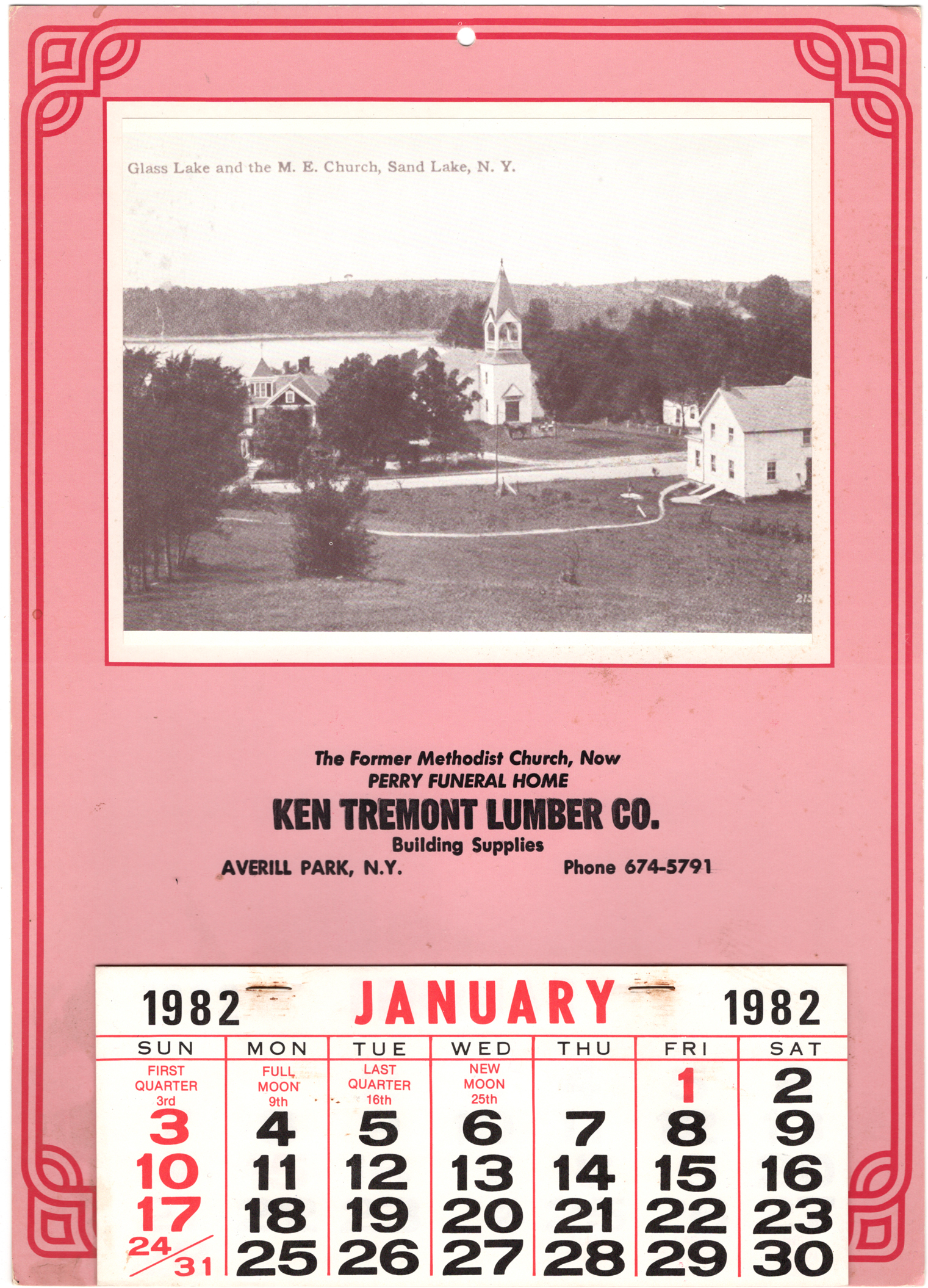 Tremont Lumber Company calendar from 1982.