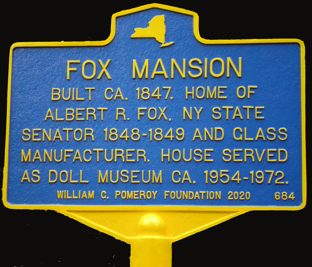 marker for the Fox Mansion in Sand Lake
