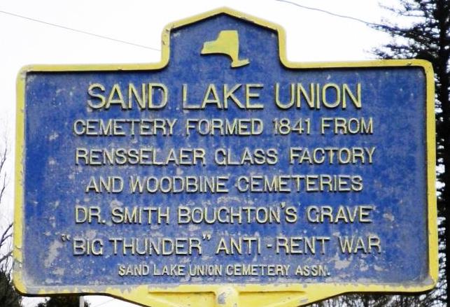 Sand Lake Union cemetery sign 2022
