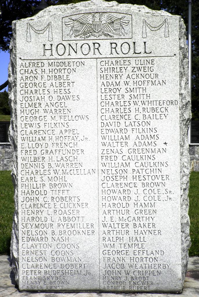 WWI honor roll monument
